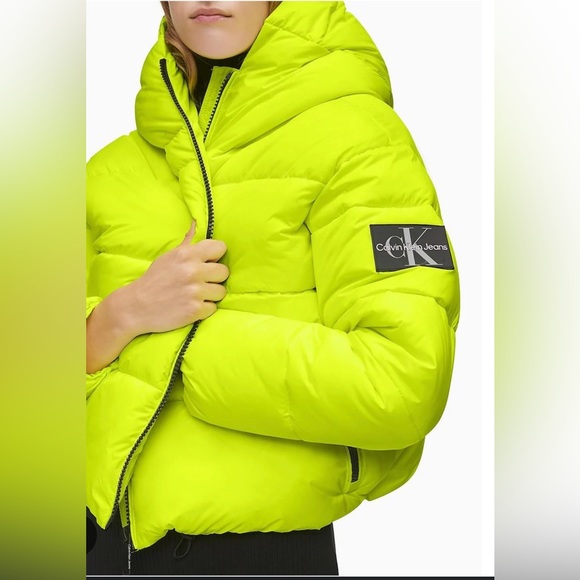 Calvin klein green puffer jacket Clearance